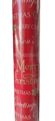 Picture of 5M RED MERRY CHRISTMAS WRAPPING
